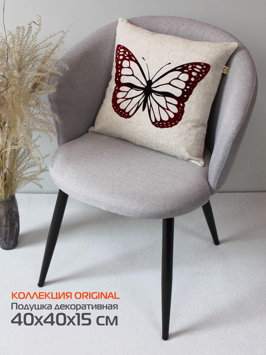Подушка декоративная ORIGINAL Red~Black. ORIGINAL БАБОЧКА 40x40. Каталог Матекс