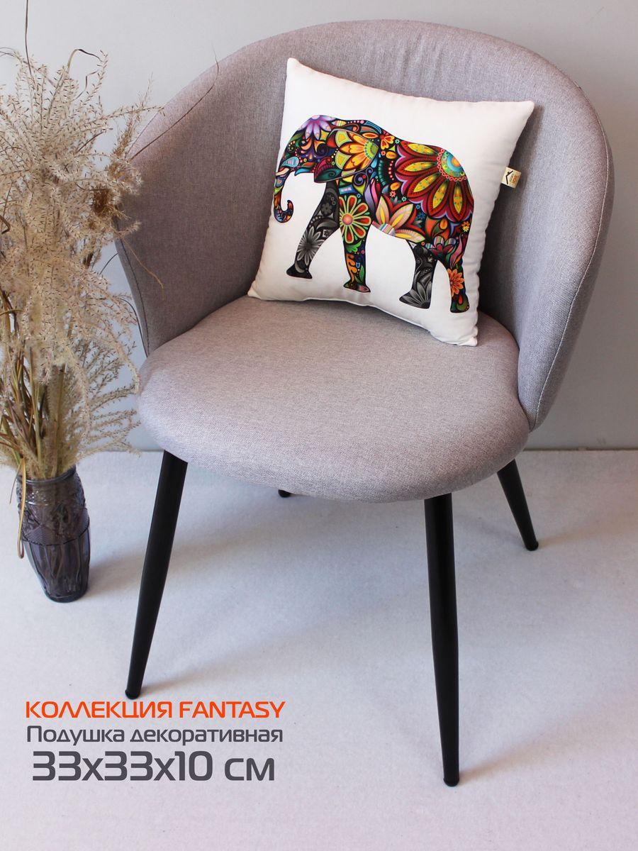 Подушка декоративная FANTASY. СЛОН ИЗ ЦВЕТОВ 33x33. Каталог Матекс Подушка декоративная FANTASY. СЛОН ИЗ ЦВЕТОВ 33x33. Каталог Матекс