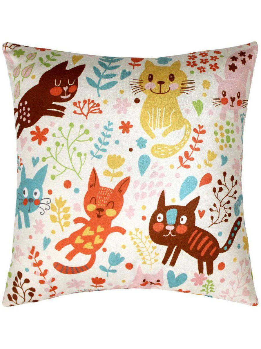 Подушка декоративная FANTASY. КОТЫ В ЦВЕТАX 33x33. Каталог Матекс
