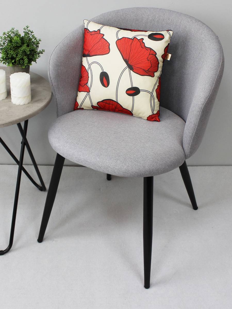 Подушка декоративная FANTASY. МАКИ НА БЕЖЕВОМ 33x33. Каталог Матекс