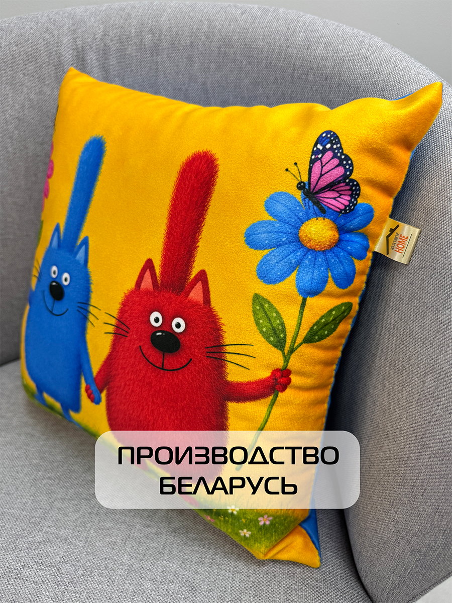 Подушка декоративная KOTOKLISM. ДВА КОТА 33x33. Каталог Матекс Подушка декоративная KOTOKLISM. ДВА КОТА 33x33. Каталог Матекс