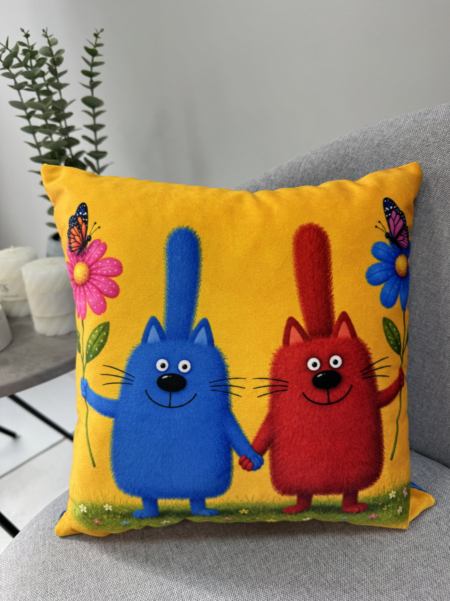 Подушка декоративная KOTOKLISM. ДВА КОТА 33x33. Каталог Матекс Подушка декоративная KOTOKLISM. ДВА КОТА 33x33. Каталог Матекс