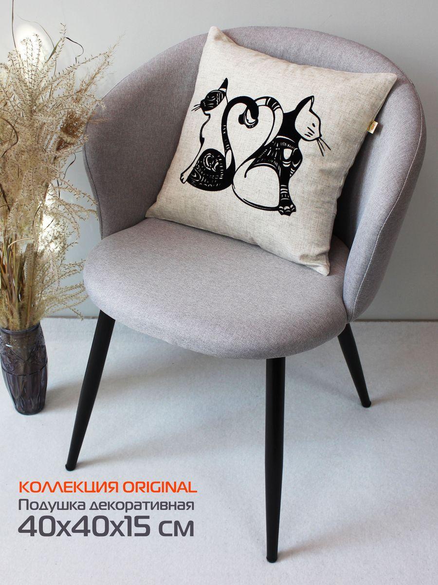 Подушка декоративная ORIGINAL. КОТЫ 40x40. Каталог Матекс