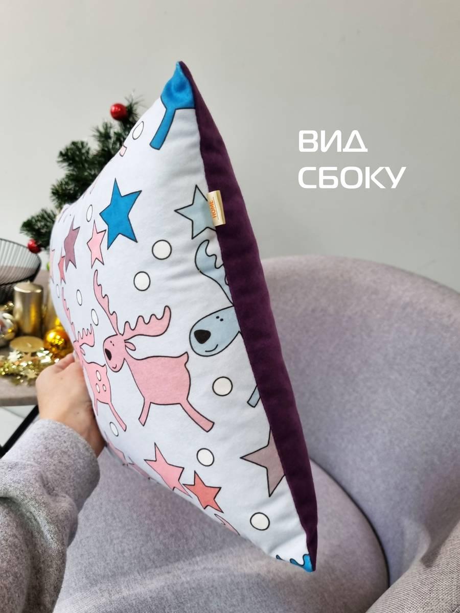 Подушка декоративная HAPPY NEW YEAR. CHRISTMAS. ОЛЕНИ И ЗВЕЗДЫ. 33x33. Каталог Матекс