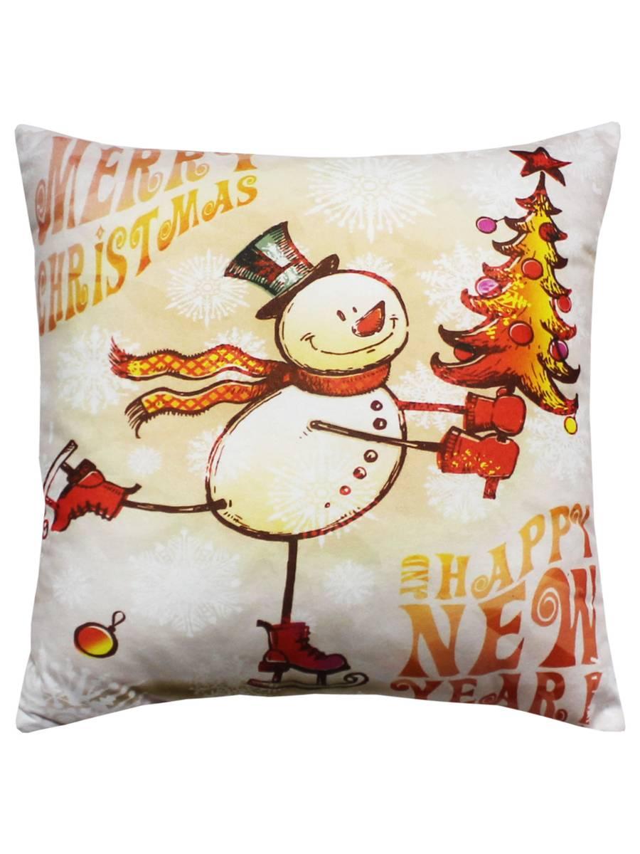 Подушка декоративная HAPPY NEW YEAR. CHRISTMAS. СНЕГОВИК НА КОНЬКАX. 33x33. Каталог Матекс Подушка декоративная HAPPY NEW YEAR. CHRISTMAS. СНЕГОВИК НА КОНЬКАX. 33x33. Каталог Матекс