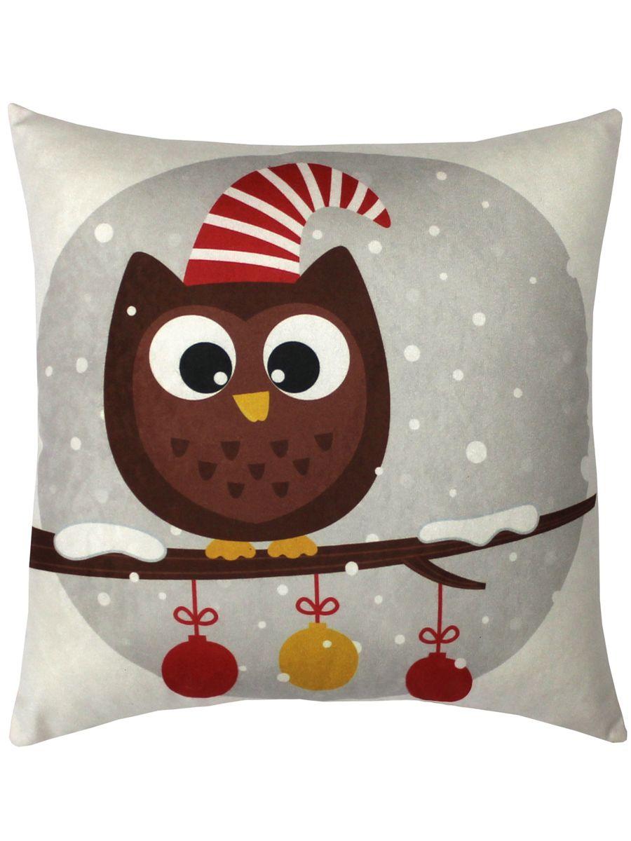 Подушка декоративная HAPPY NEW YEAR. CHRISTMAS. СОВА НА ВЕТКЕ. 33x33. Каталог Матекс Подушка декоративная HAPPY NEW YEAR. CHRISTMAS. СОВА НА ВЕТКЕ. 33x33. Каталог Матекс