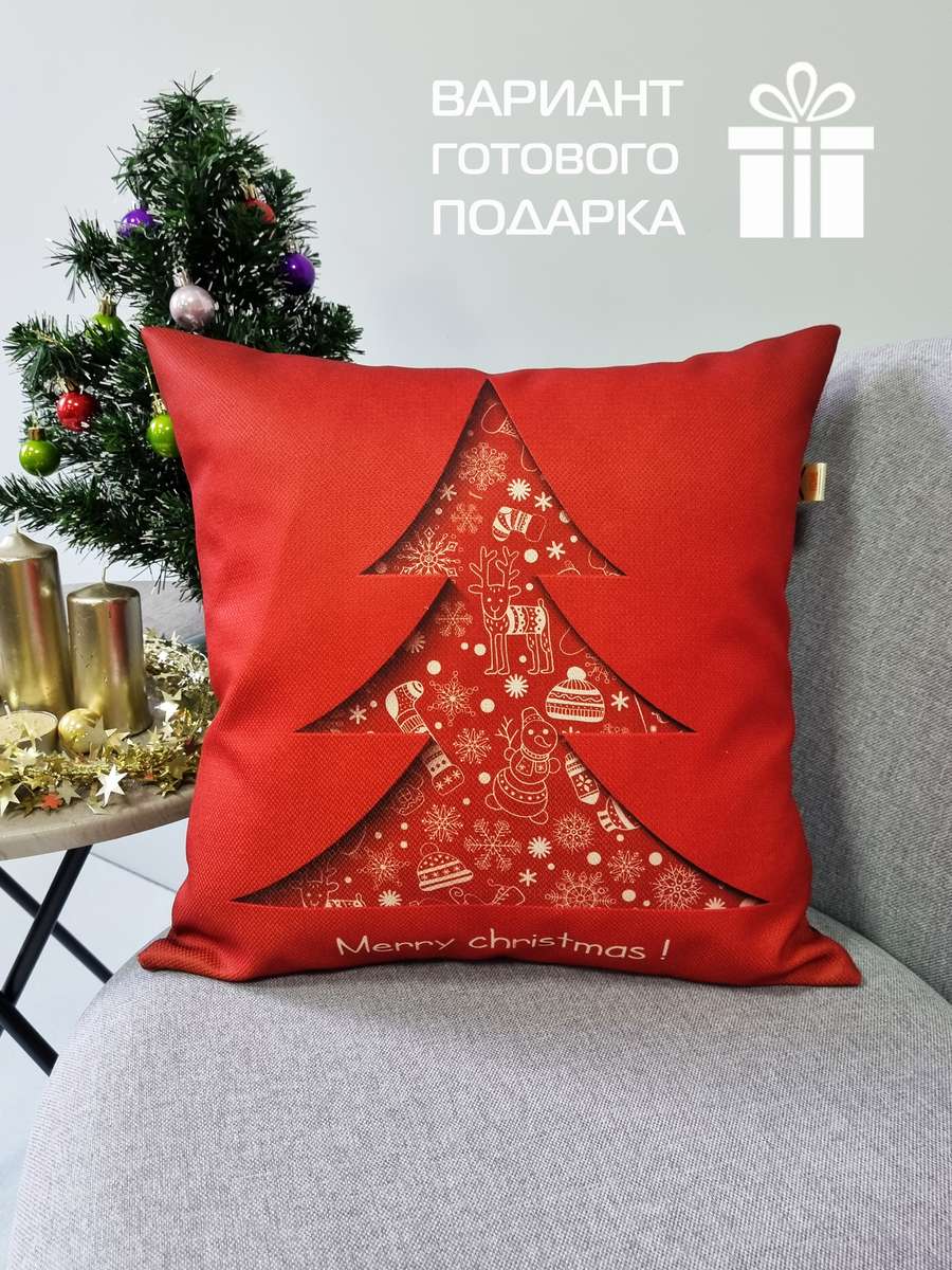Подушка декоративная HAPPY NEW YEAR. CHRISTMAS. КРАСНАЯ ЕЛКА. 38x38. Каталог Матекс Подушка декоративная HAPPY NEW YEAR. CHRISTMAS. КРАСНАЯ ЕЛКА. 38x38. Каталог Матекс