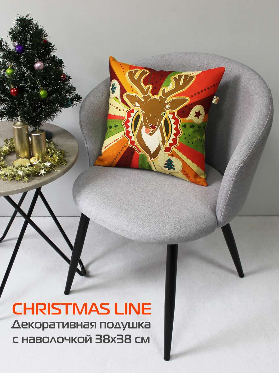Подушка декоративная HAPPY NEW YEAR. CHRISTMAS. ОЛЕНЬ ПОДМИГИВАЕТ. 38x38. Каталог Матекс Подушка декоративная HAPPY NEW YEAR. CHRISTMAS. ОЛЕНЬ ПОДМИГИВАЕТ. 38x38. Каталог Матекс