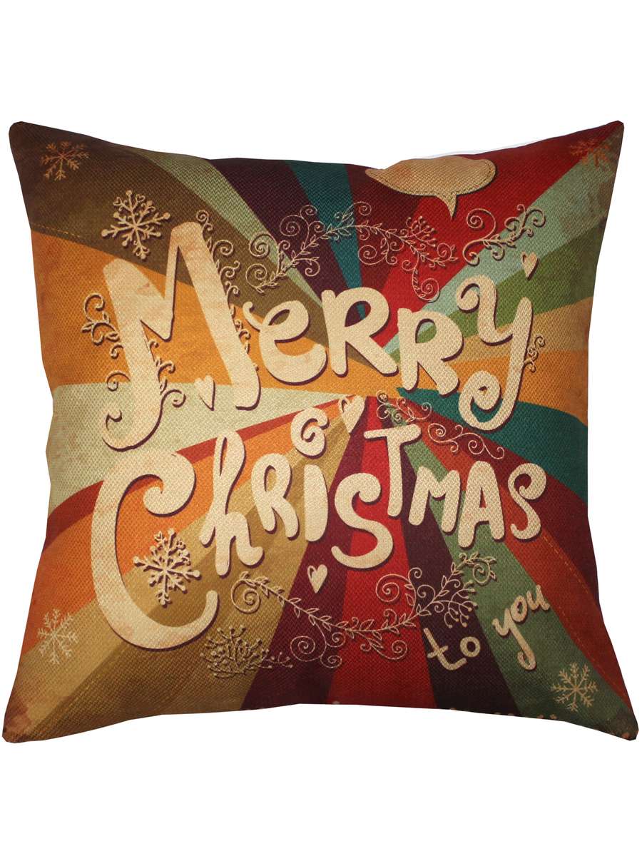 Подушка декоративная HAPPY NEW YEAR. CHRISTMAS. MERRY . 38x38. Каталог Матекс