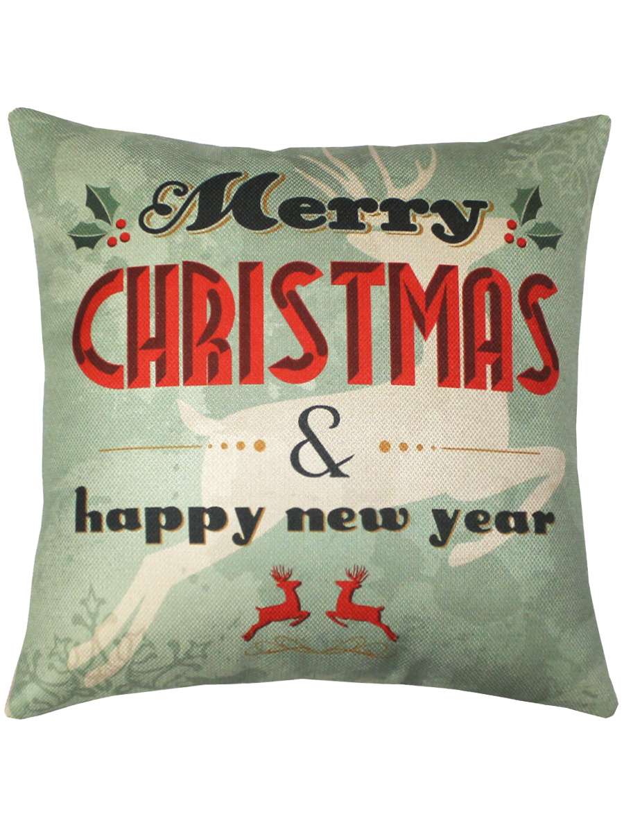 Подушка декоративная HAPPY NEW YEAR. CHRISTMAS. MARRY CHRISTMAS 38x38. Каталог Матекс