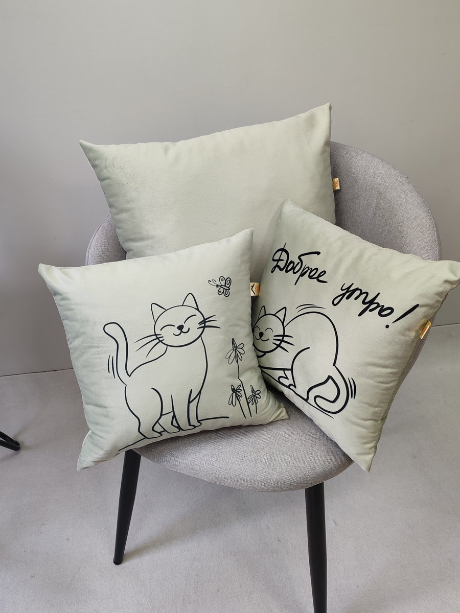 Подушка декоративная MEOW.  35x35. Каталог Матекс