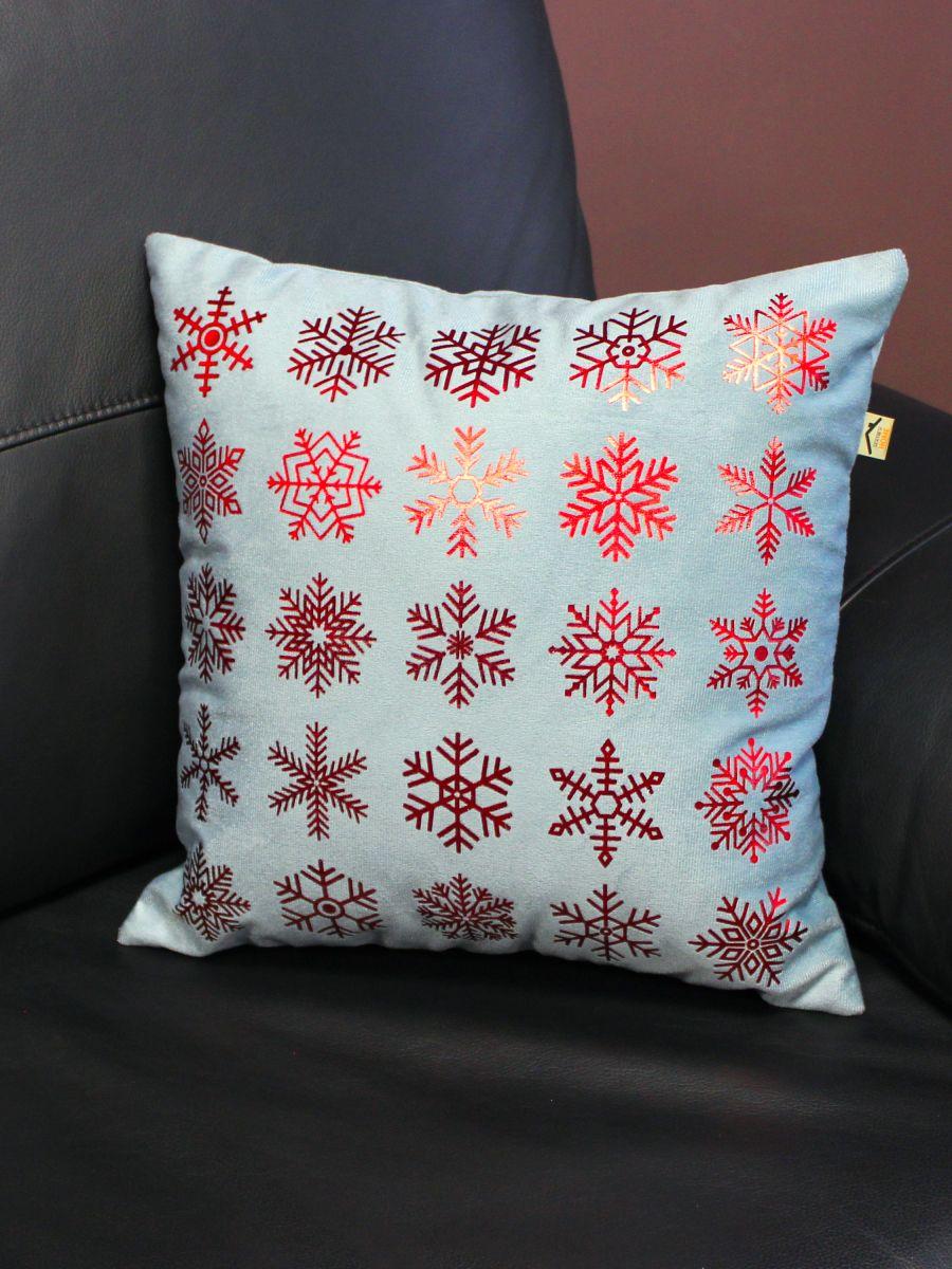 Наволочка декоративная XMAS. SNOWFLAKES 40x40. Каталог Матекс