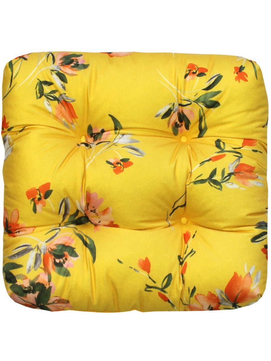 Подушка для сидения CONCEPT. ЦВЕТЫ НА ЖЕЛТОМ 40x40. Каталог Матекс