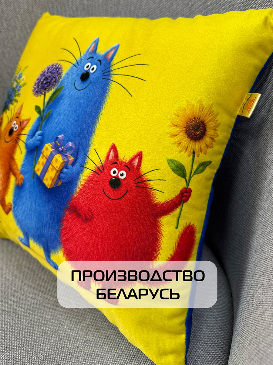 Подушка декоративная KOTOKLISM. ТРИ КОТА 33x33. Каталог Матекс Подушка декоративная KOTOKLISM. ТРИ КОТА 33x33. Каталог Матекс