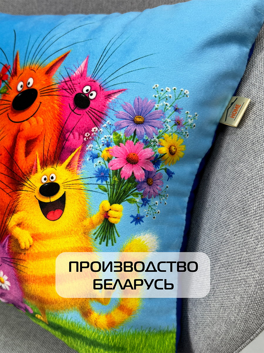 Подушка декоративная KOTOKLISM. 7 КОТОВ 33x33. Каталог Матекс