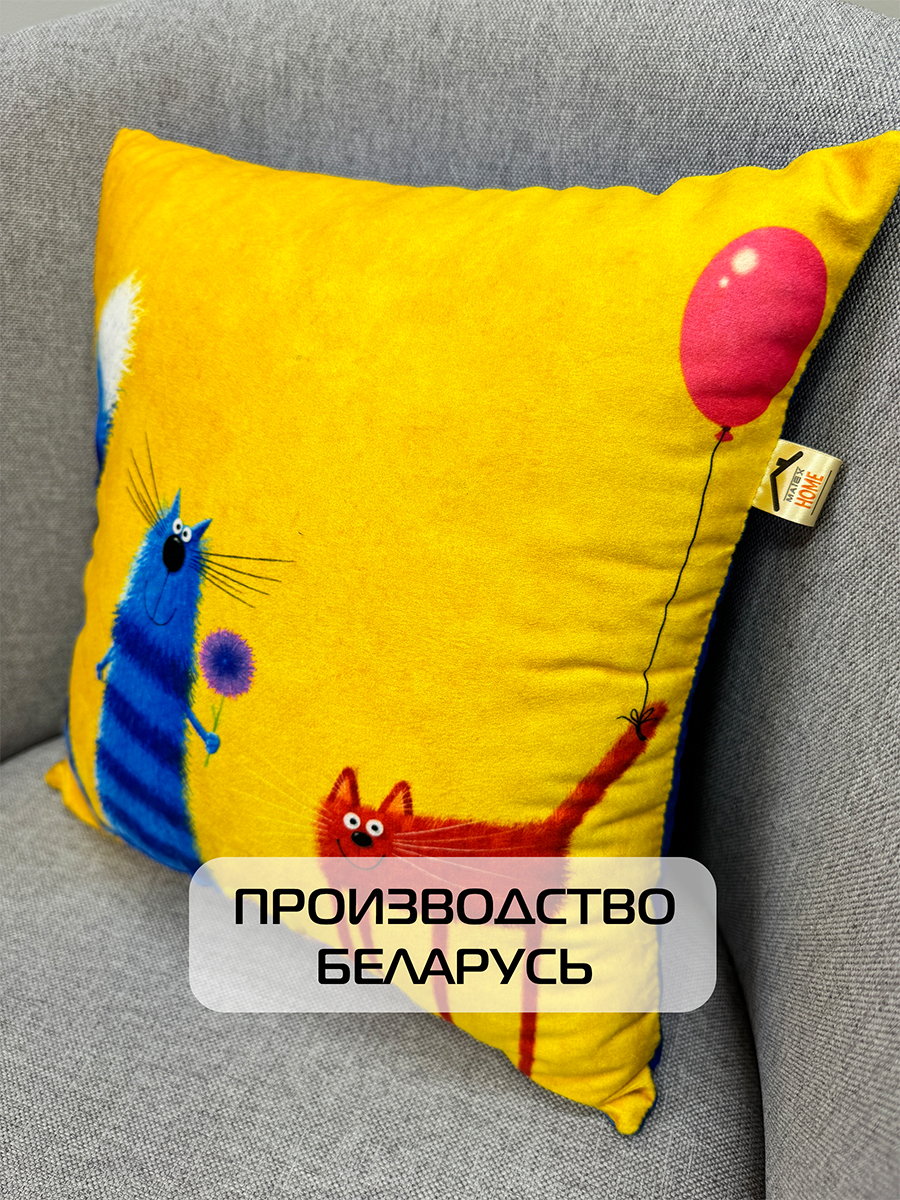 Подушка декоративная KOTOKLISM. ДВА КОТА 33x33. Каталог Матекс Подушка декоративная KOTOKLISM. ДВА КОТА 33x33. Каталог Матекс
