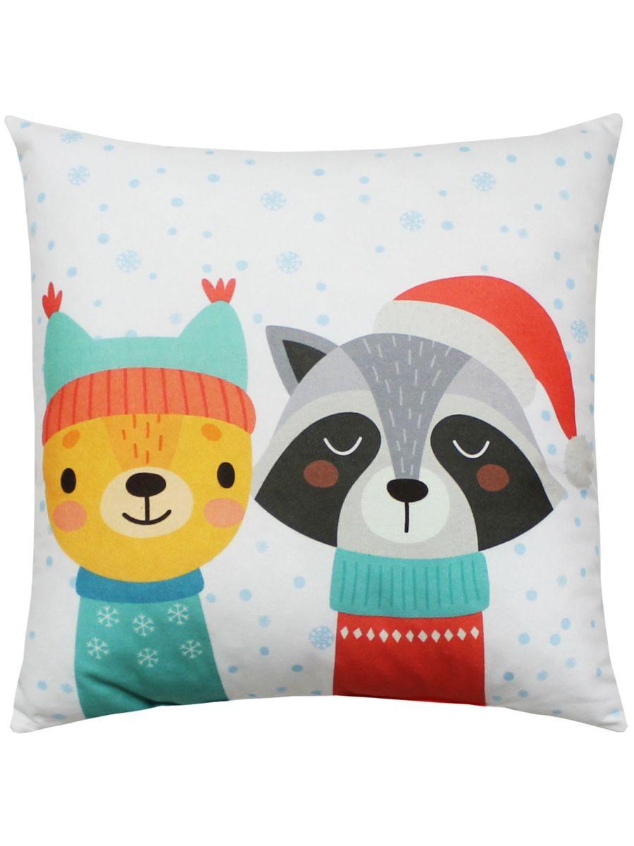 Подушка декоративная HAPPY NEW YEAR. WINTER. БЕЛКА И ЕНОТ 33x33. Каталог Матекс Подушка декоративная HAPPY NEW YEAR. WINTER. БЕЛКА И ЕНОТ 33x33. Каталог Матекс