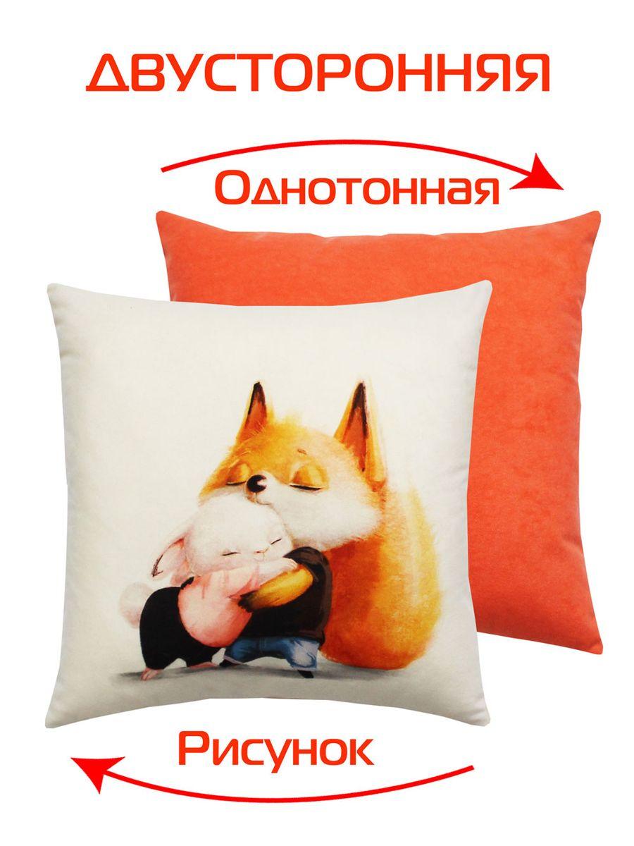 Подушка декоративная FLUFFY. РЫЖИК И ЗАЙКА 33x33. Каталог Матекс