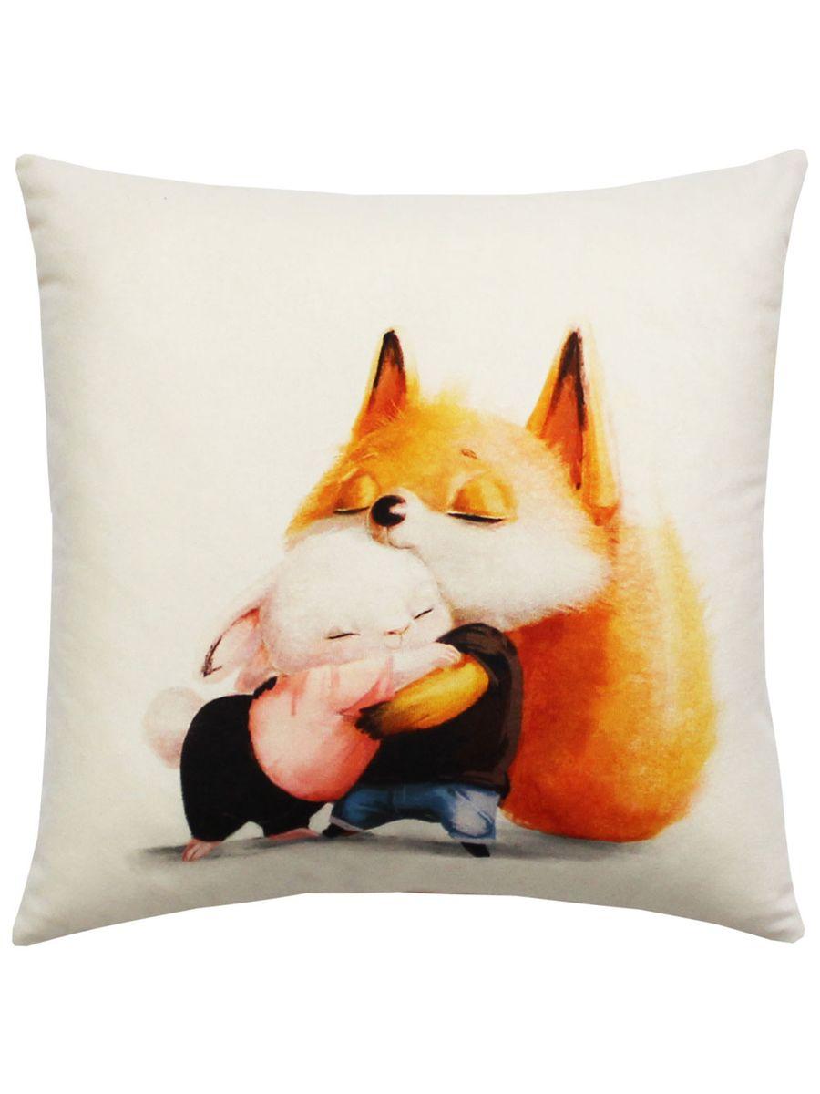 Подушка декоративная FLUFFY. РЫЖИК И ЗАЙКА 33x33. Каталог Матекс