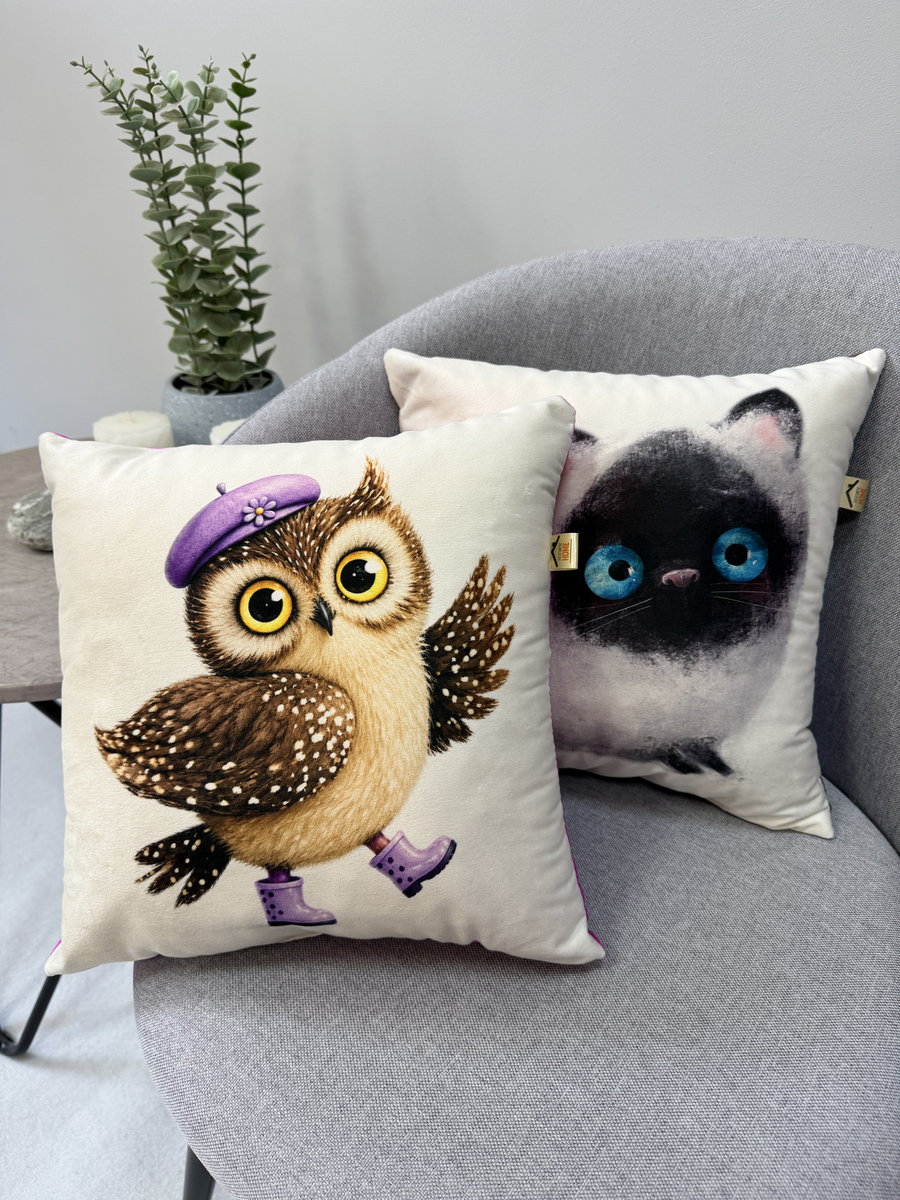 Подушка декоративная FLUFFY. СОВУШКА 33x33. Каталог Матекс
