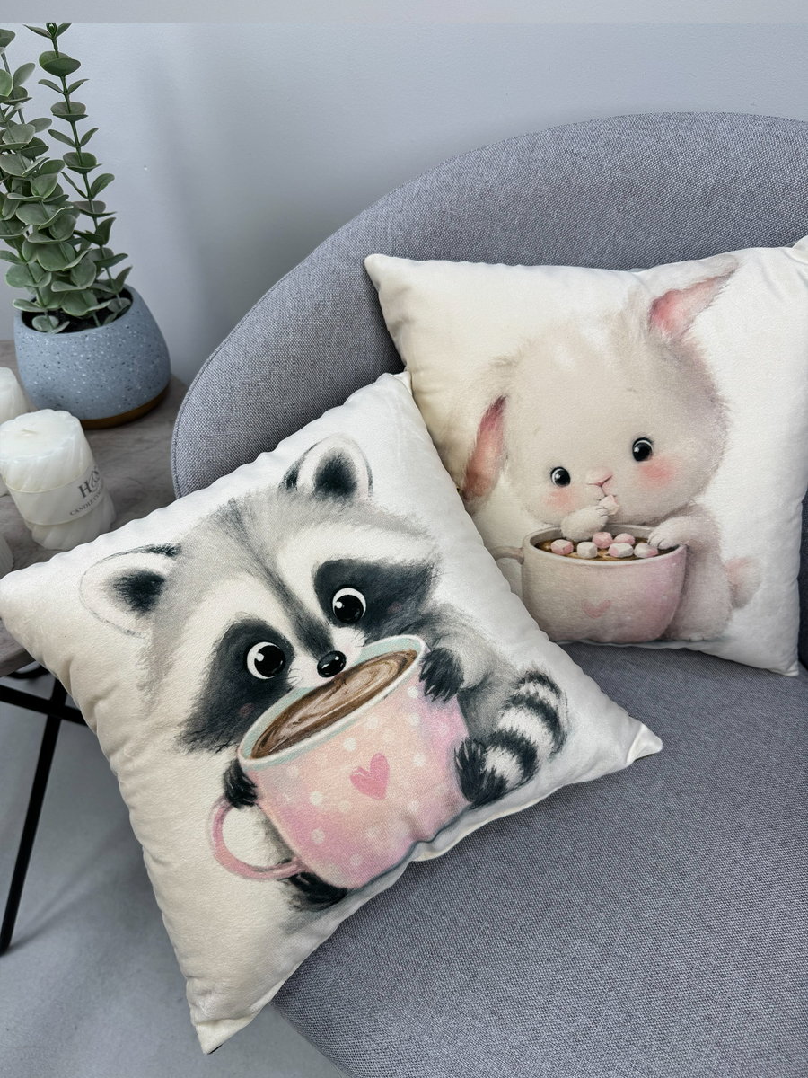 Подушка декоративная FLUFFY. ЕНОТИК И КОФЕЕК 33x33. Каталог Матекс