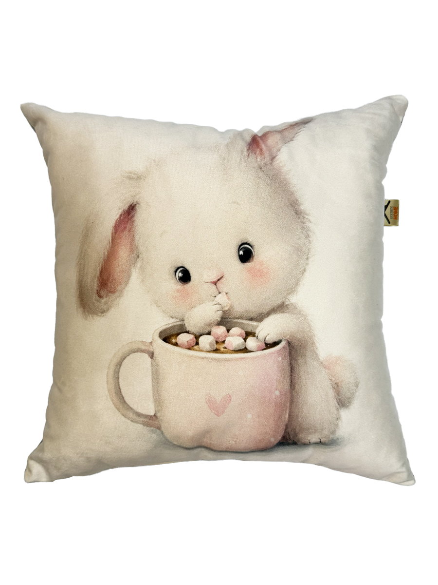 Подушка декоративная FLUFFY. ЗАЙКА И КОФЕЕК 33x33. Каталог Матекс