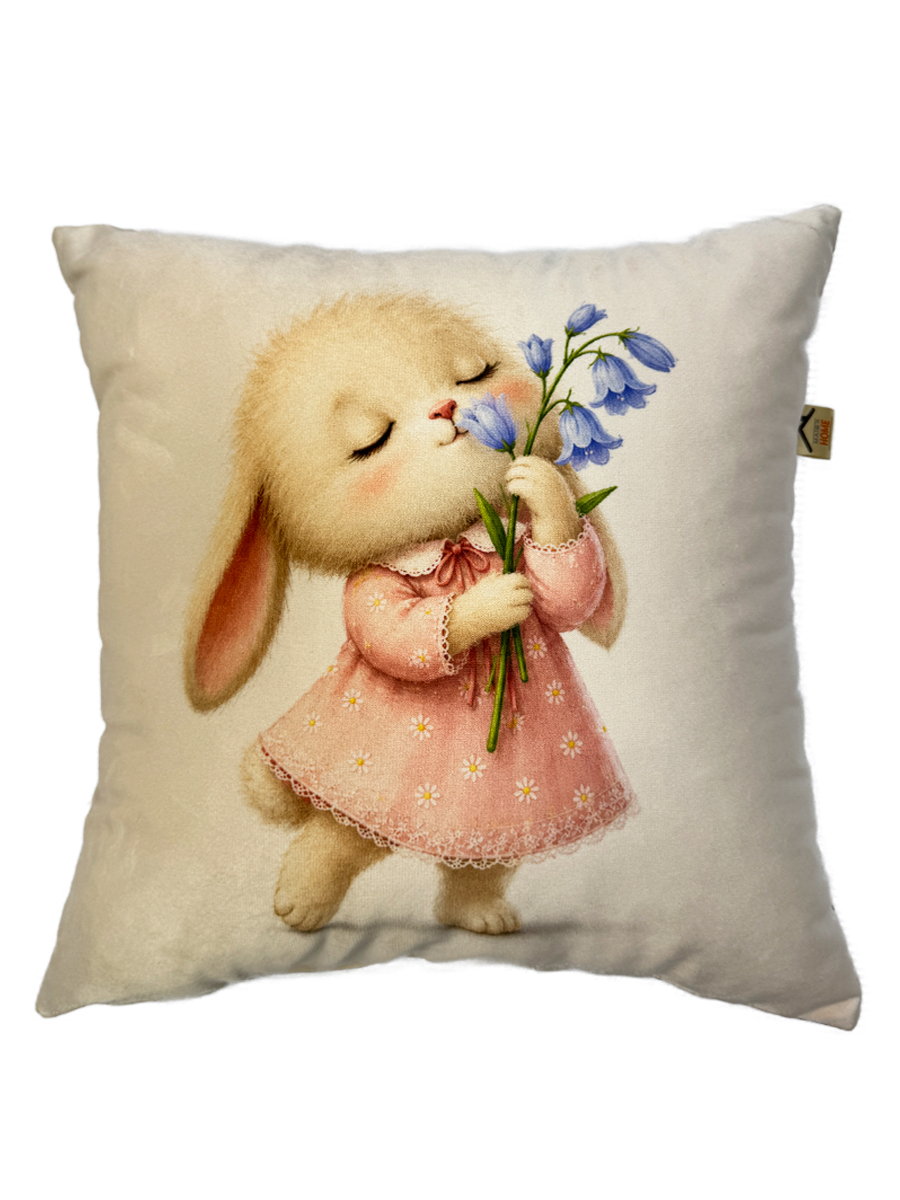 Подушка декоративная FLUFFY. ЗАЙКА С ЦВЕТКОМ 33x33. Каталог Матекс