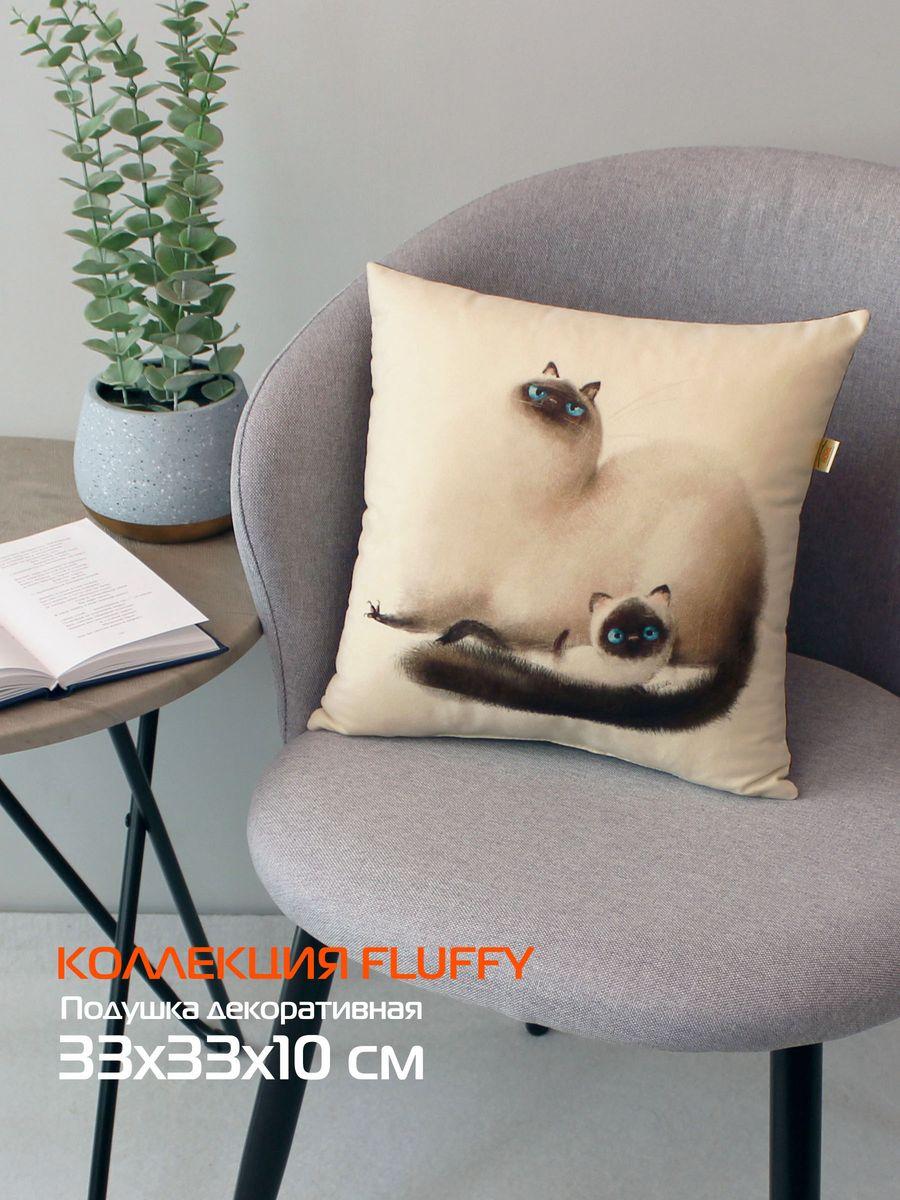 Подушка декоративная FLUFFY. КОТ И КОТЕНОК 33x33. Каталог Матекс Подушка декоративная FLUFFY. КОТ И КОТЕНОК 33x33. Каталог Матекс
