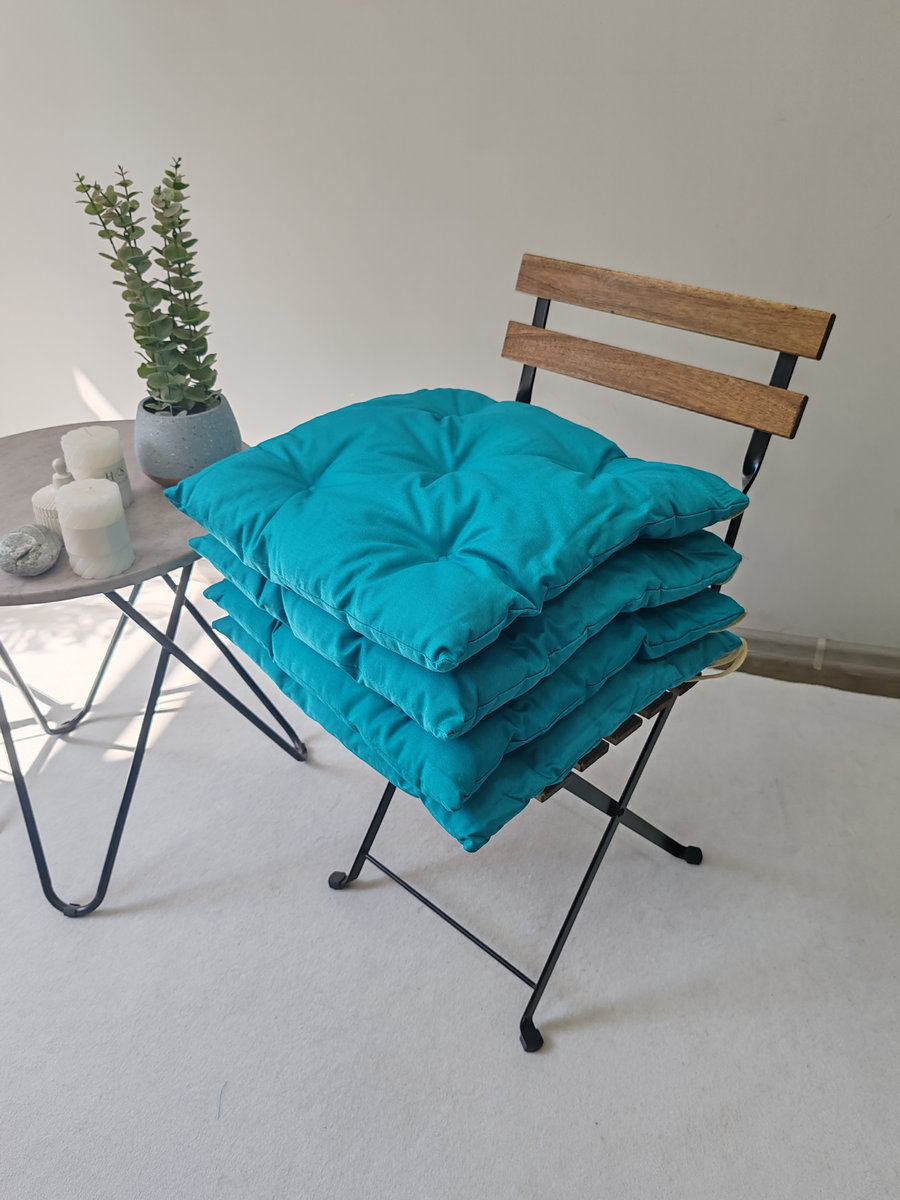Подушка для сидения HOMELY. ЛИСТОЧКИ ЗЕЛЕНЫЕ (Комплект 4шт.)  42x42. Каталог Матекс