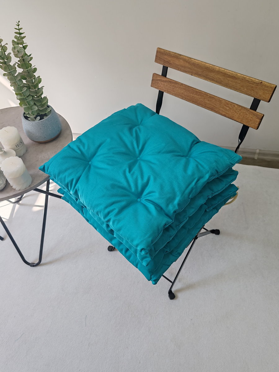 Подушка для сидения HOMELY. ЛИСТОЧКИ ЗЕЛЕНЫЕ (Комплект 4шт.)  42x42. Каталог Матекс