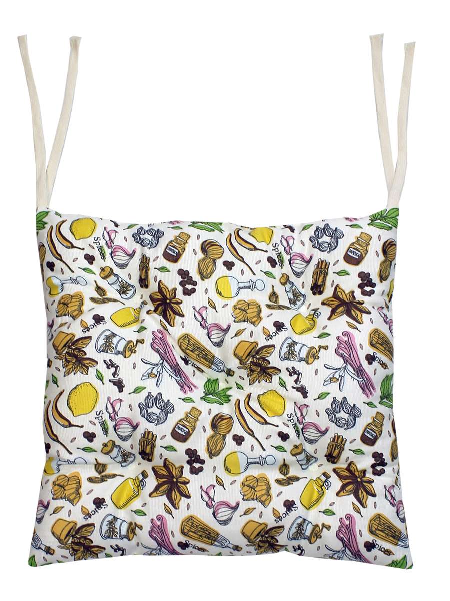 Подушка для сидения HOMELY. ЗЕЛЕНЫЕ ОБОИ (Комплект 4шт.)  42x42. Каталог Матекс