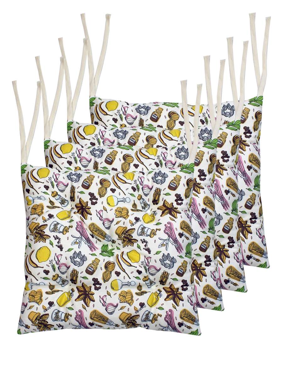 Подушка для сидения HOMELY. ЗЕЛЕНЫЕ ОБОИ (Комплект 4шт.)  42x42. Каталог Матекс