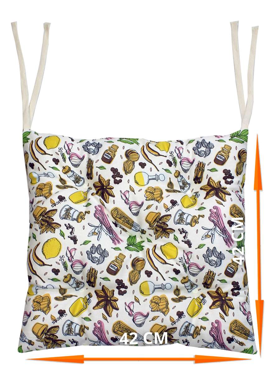 Подушка для сидения HOMELY. ЗЕЛЕНЫЕ ОБОИ (Комплект 4шт.)  42x42. Каталог Матекс