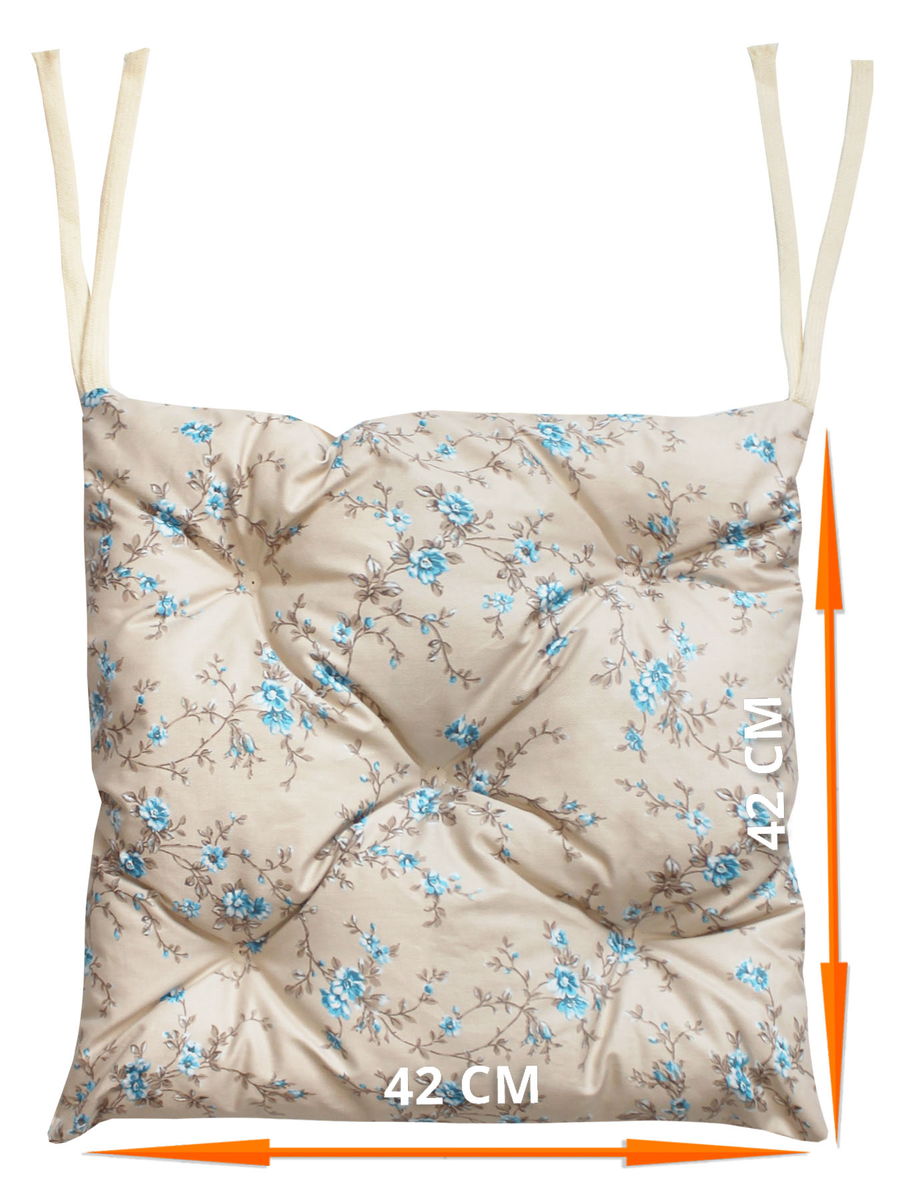 Подушка для сидения HOMELY. НЕЗАБУДКА КРЕМОВАЯ (Комплект 4шт.)  42x42. Каталог Матекс