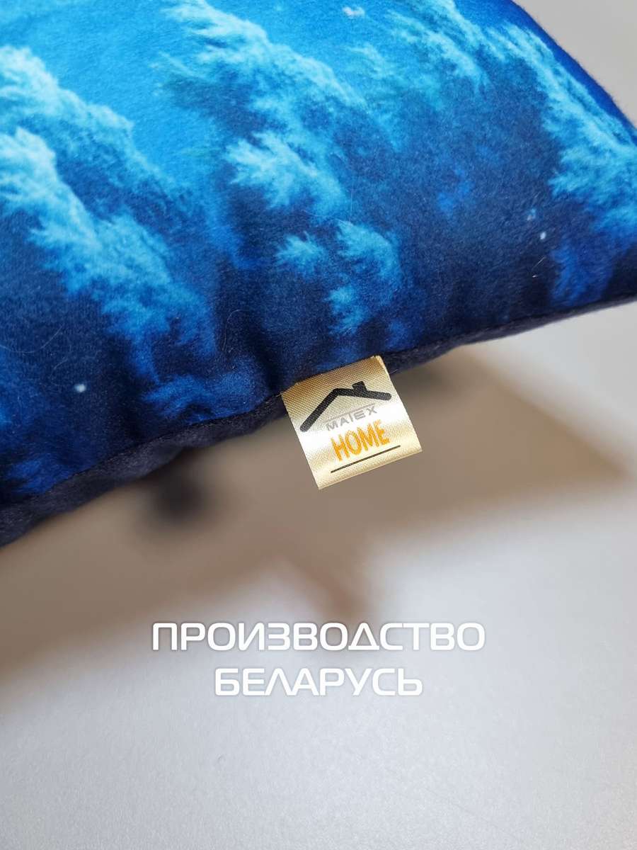 Подушка декоративная HAPPY NEW YEAR. ДЕД МОРОЗ НА ЛОШАДИ 33x33. Каталог Матекс