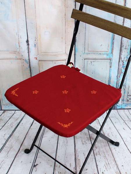 Подушка для сидения НЕЗАБУДКА  38x38  Артикул 01-034  Цвет: бордовый  Палитра: Красный 