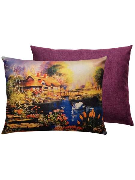 Подушка декоративная TRAVEL 45x35 ЛЕБЕДИ Артикул 08-552 Цвет: Баклажановый Палитра: Фиолетовый