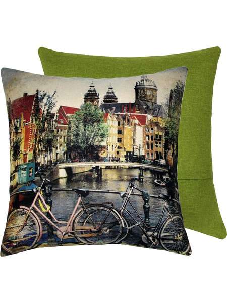 Подушка декоративная TRAVEL 38x38 ВЕЛОСИПЕДЫ Артикул 08-651 Цвет: Зеленый Палитра: Зеленый