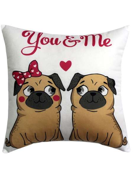 Подушка декоративная FANTASY  33x33  YOU AND ME  Артикул 08-804  Цвет: малиновый, темно-бежевый, молочный 