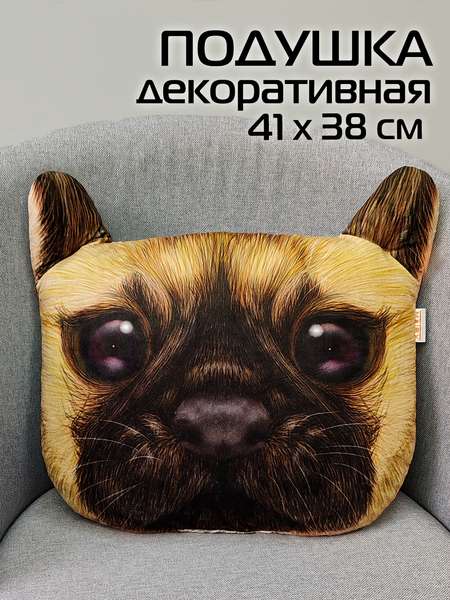 Подушка декоративная ANIMALS  41x38  МОПС  Артикул 16-007  Цвет: Темно-коричневый, бежевый 