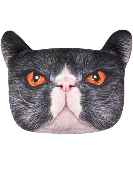 Подушка декоративная ANIMALS 41x38 КОТ КРАСНЫЕ ГЛАЗА Артикул 16-014 Цвет: Серый, красный