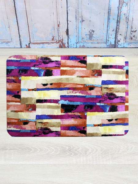 Коврик придверный PAINTS  40x60  Артикул 20-332  Цвет: Фуксия, горчичный, бирюзовый 