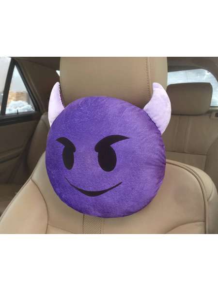 Дополнительный подголовник EMOJI  30x30  SMILE , ЧЕРТЕНОК  Артикул 26-839  Цвет: Фиолетовый  Палитра: Фиолетовый 