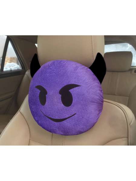 Дополнительный подголовник EMOJI  30x30  SMILE , ЧЕРТЕНОК  Артикул 26-839  Цвет: Фиолетовый  Палитра: Фиолетовый 