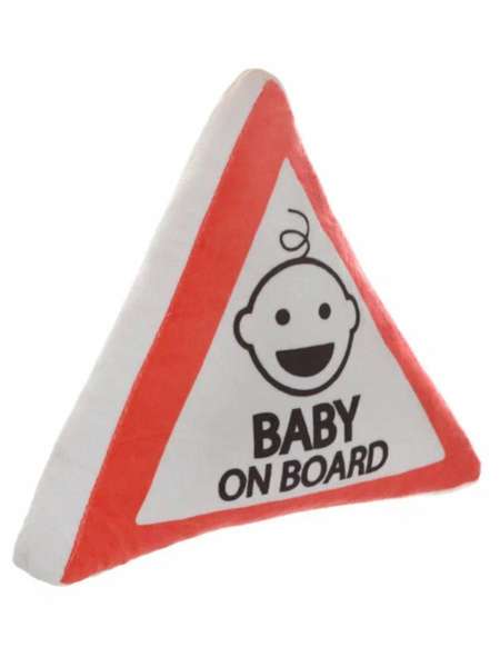 Автомобильный аксессуар ATTENTION  35x35  BABY ON BOARD  Артикул 27-508  Цвет: Красный,белый,черный 