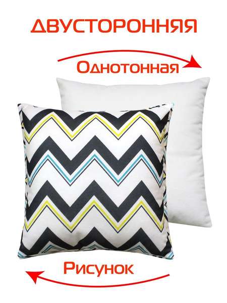 Подушка декоративная FANTASY RETRO 33x33 РЕТРО 7 Артикул 28-406 Цвет: бирюзовый, черный
