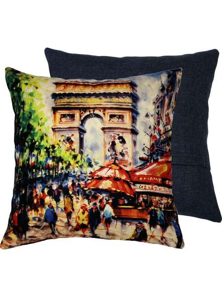 Подушка декоративная TRAVEL 38x38 АРКА Артикул 29-724 Цвет: темно-синий, зеленый, светло-коричневый Палитра: Зеленый, Коричневый, Синий