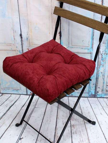 Подушка для сиденья VELOURS 40x40 Артикул 37-170 Цвет: бордовый