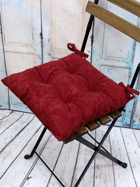 Подушка для сиденья VELOURS 42x42 Артикул 37-538 Цвет: бордовый