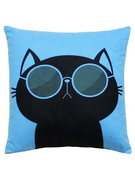 Подушка декоративная MEOW 35x35 Артикул 37-958 Цвет: голубой, иссиня-черный
